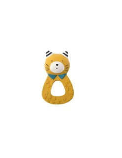 Anneau Caoutchouc Naturel Chat Moutarde Les Moustaches - Moulin Roty