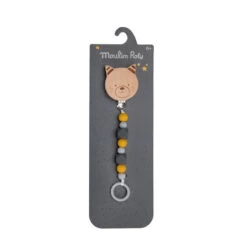 Attache-tétine En Bois Et Silicone Chat MOULIN ROTY Les Moustaches -Magasin de jouets attache tetine en bois et silicone chat moulin roty les moustaches 4