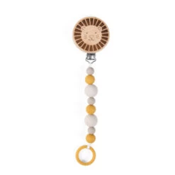 Attache-tétine En Bois Et Silicone Lion MOULIN ROTY Sous Mon Baobab