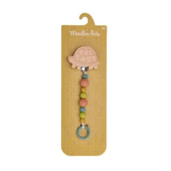 Attache-tétine En Bois Et Silicone Tortue MOULIN ROTY Trois Petits Lapins -Magasin de jouets attache tetine en bois et silicone tortue moulin roty trois petits lapins 2