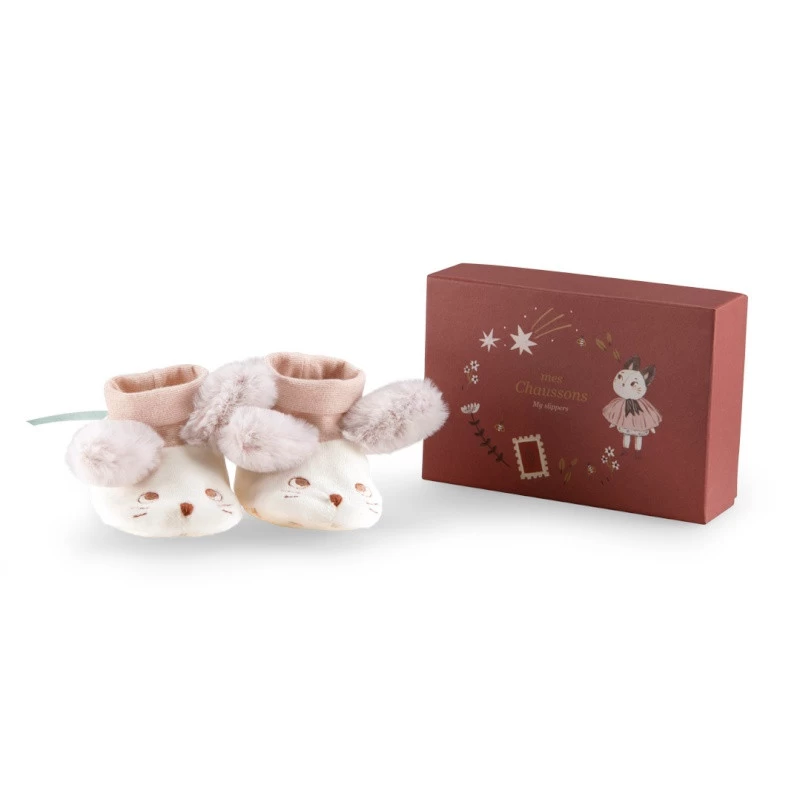 Chaussons Souris Blanc MOULIN ROTY Après La Pluie 5 Chaussons Souris Blanc MOULIN ROTY Après La Pluie – Image 3