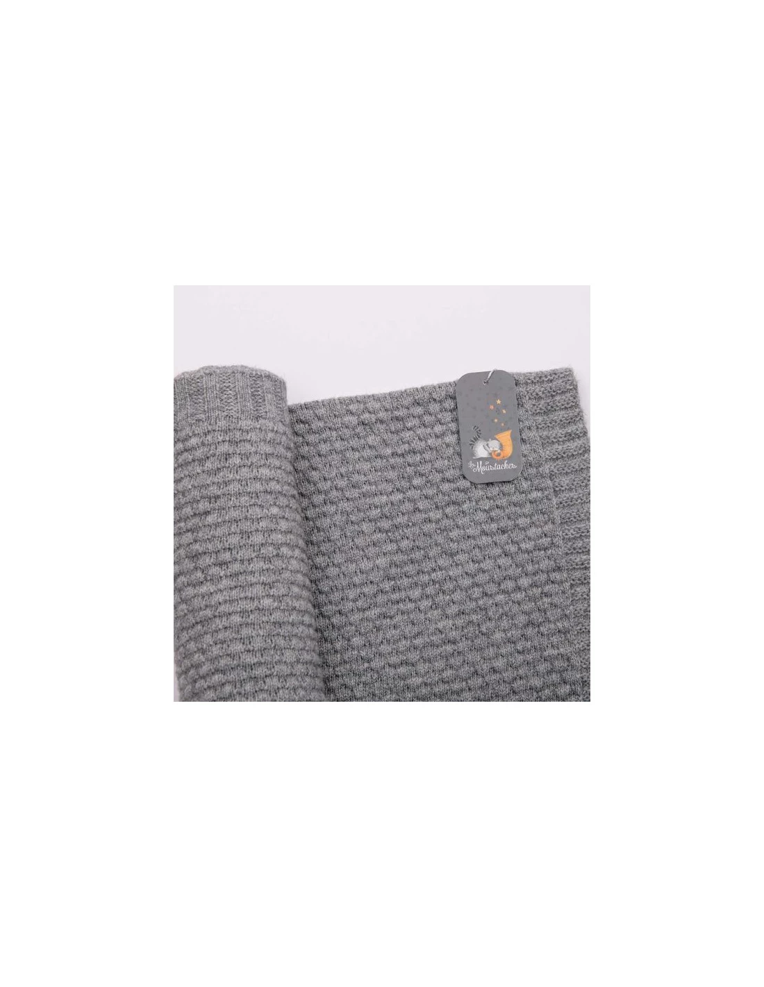 Couverture Laine Tricotée Les Moustaches - Moulin Roty 6 Couverture Laine Tricotée Les Moustaches - Moulin Roty – Image 4