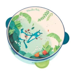 Tambourin Bleu MOULIN ROTY Dans La Jungle 7 Tambourin Bleu MOULIN ROTY Dans La Jungle -Magasin de jouets dlj tambourin bleu 2