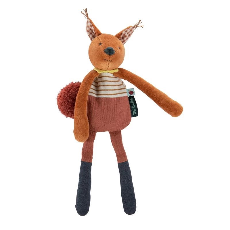 Doudou-hochet écureuil MOULIN ROTY Pomme Des Bois 3 Doudou-hochet écureuil MOULIN ROTY Pomme Des Bois