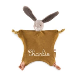 Doudou Lapin Ocre MOULIN ROTY Trois Petits Lapins -Magasin de jouets doudou lapin ocre moulin roty trois petits lapins 4