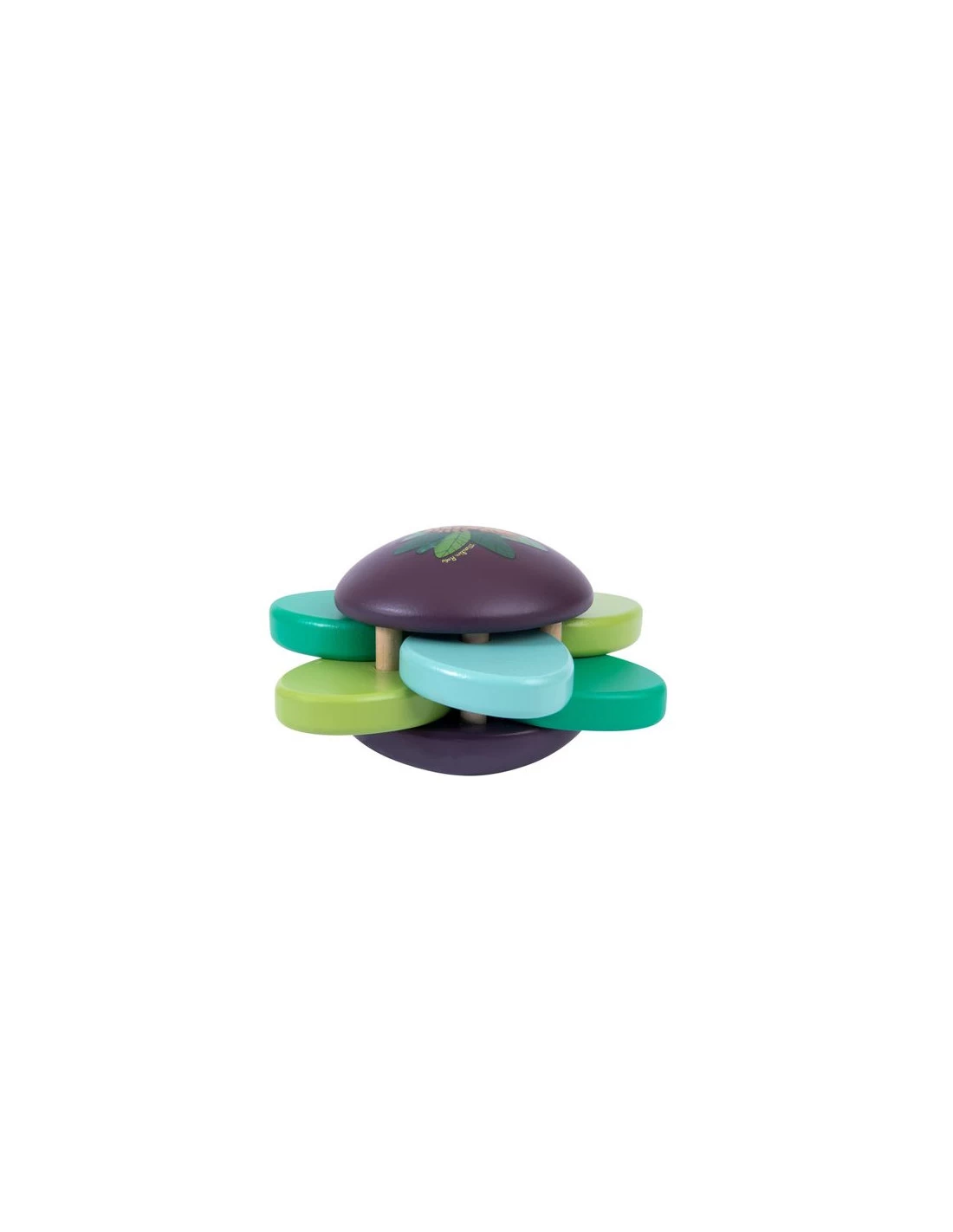 Hochet Bois Feuilles Et Grelot - Moulin Roty 4 Hochet Bois Feuilles Et Grelot - Moulin Roty – Image 2