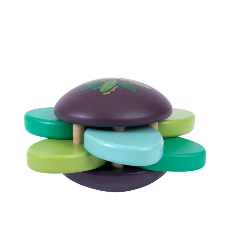 Hochet Bois Feuilles & Grelot MOULIN ROTY Dans La Jungle 4 Hochet Bois Feuilles & Grelot MOULIN ROTY Dans La Jungle – Image 2