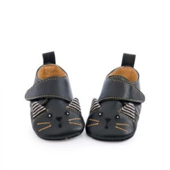 Chaussons En Cuir Chat Noir 6/12m MOULIN ROTY Les Moustaches -Magasin de jouets lmo chaussons cuir oie bleu 1