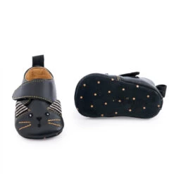 Chaussons En Cuir Chat Noir 6/12m MOULIN ROTY Les Moustaches -Magasin de jouets lmo chaussons cuir oie bleu 3