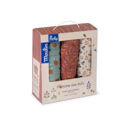 Set De 3 Langes Imprimés MOULIN ROTY Pomme Des Bois -Magasin de jouets set de 3 langes imprimes moulin roty pomme des bois 9