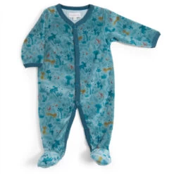 Pyjama En Velours Bleu Nuit 1m MOULIN ROTY Sous Mon Baobab
