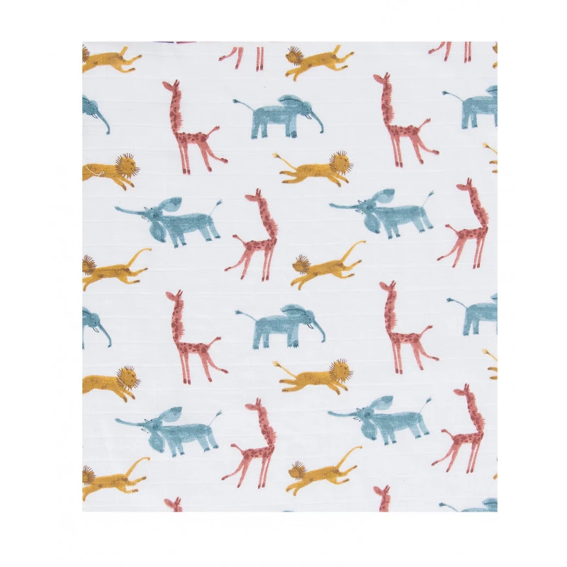 Set De 3 Langes Imprimés MOULIN ROTY Sous Mon Baobab 4 Set De 3 Langes Imprimés MOULIN ROTY Sous Mon Baobab – Image 2