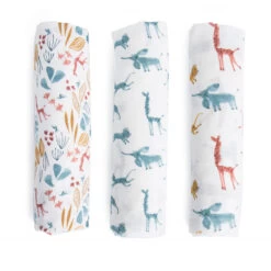 Set De 3 Langes Imprimés MOULIN ROTY Sous Mon Baobab